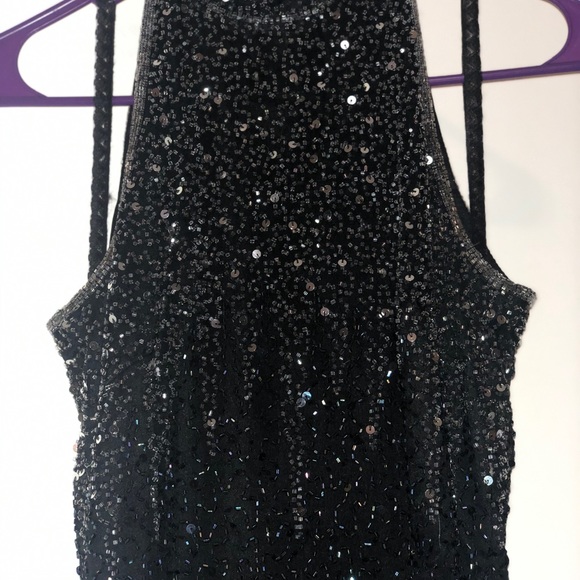 🖤VINTAGE Sténay Black Beaded Sequence Fitted Dress🖤 - Picture 8 of 12